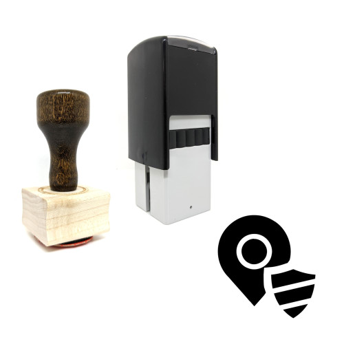 "Secure Location" rubber stamp with 3 sample imprints of the image