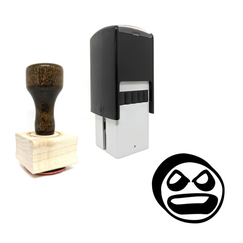 "Angry" rubber stamp with 3 sample imprints of the image