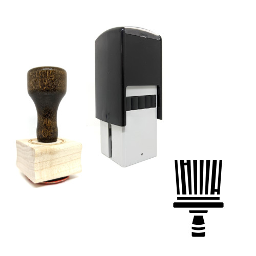 "Neck Brush" rubber stamp with 3 sample imprints of the image