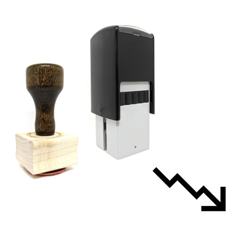 "Line Graph" rubber stamp with 3 sample imprints of the image