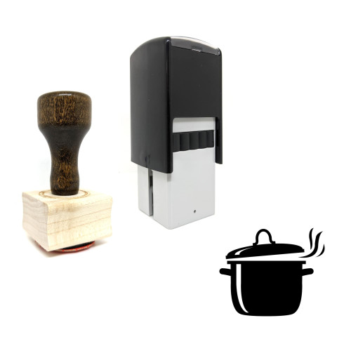 "Cooking Pot" rubber stamp with 3 sample imprints of the image