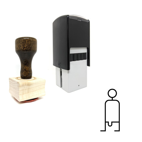 "Male" rubber stamp with 3 sample imprints of the image