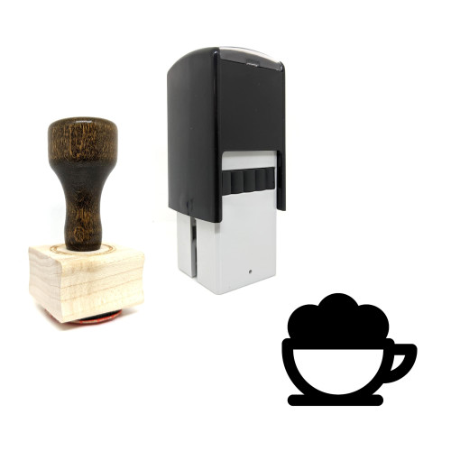 "Cappucino" rubber stamp with 3 sample imprints of the image