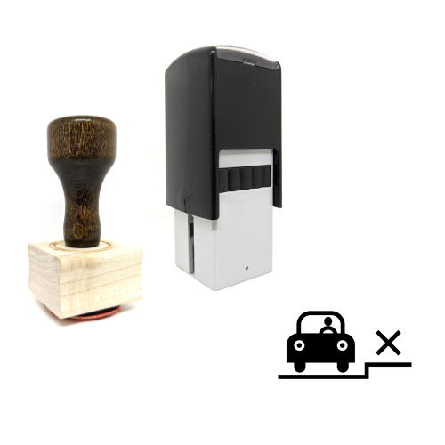 "No Parking" rubber stamp with 3 sample imprints of the image