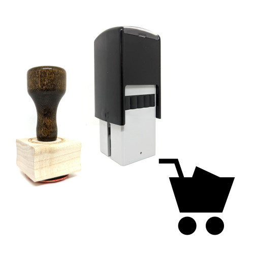 "Check Out Cart" rubber stamp with 3 sample imprints of the image