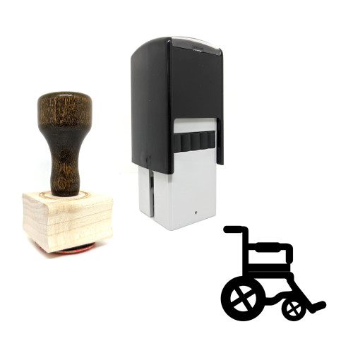 "Wheel Chair" rubber stamp with 3 sample imprints of the image