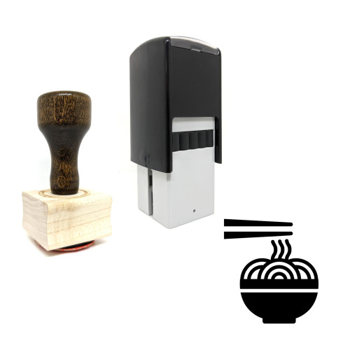"Ramen" rubber stamp with 3 sample imprints of the image