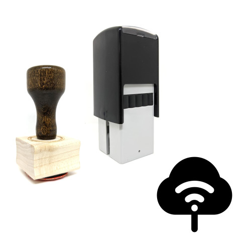 "Wireless Technology" rubber stamp with 3 sample imprints of the image