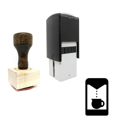 "Coffee Maker" rubber stamp with 3 sample imprints of the image