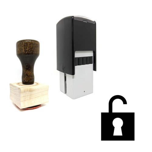 "Lock" rubber stamp with 3 sample imprints of the image