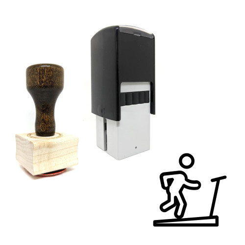 "Jogging" rubber stamp with 3 sample imprints of the image