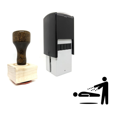 "Levitation" rubber stamp with 3 sample imprints of the image