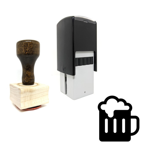 "Beer" rubber stamp with 3 sample imprints of the image