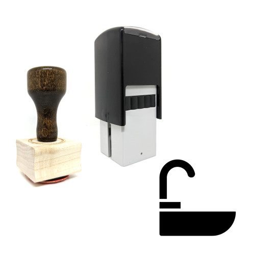 "Faucet" rubber stamp with 3 sample imprints of the image