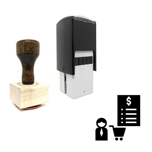 "Customer" rubber stamp with 3 sample imprints of the image
