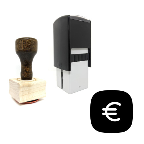 "Euro Currency" rubber stamp with 3 sample imprints of the image