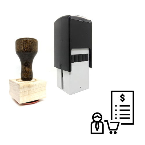 "Customer" rubber stamp with 3 sample imprints of the image