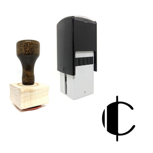 "Cent" rubber stamp with 3 sample imprints of the image