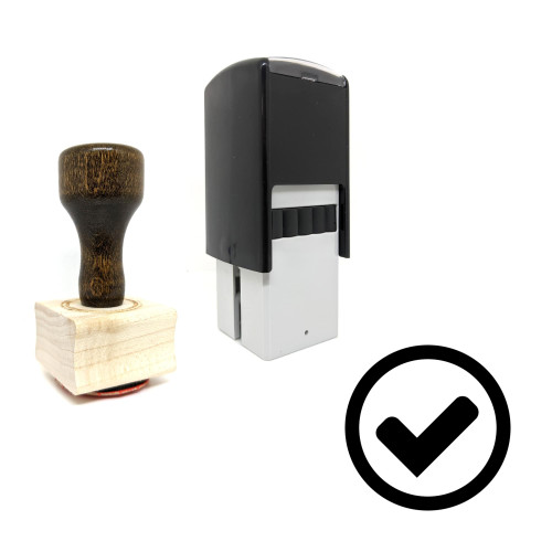 "Check Mark" rubber stamp with 3 sample imprints of the image