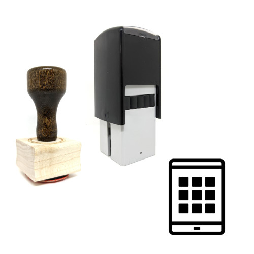 "Mobile Application" rubber stamp with 3 sample imprints of the image