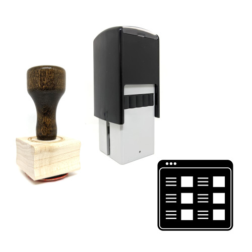 "Responsive Design" rubber stamp with 3 sample imprints of the image