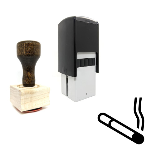 "Cigarette" rubber stamp with 3 sample imprints of the image