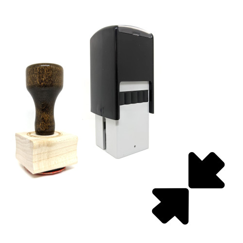 "Minimize Arrow Symbol" rubber stamp with 3 sample imprints of the image