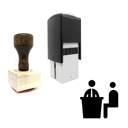 "Interview" rubber stamp with 3 sample imprints of the image