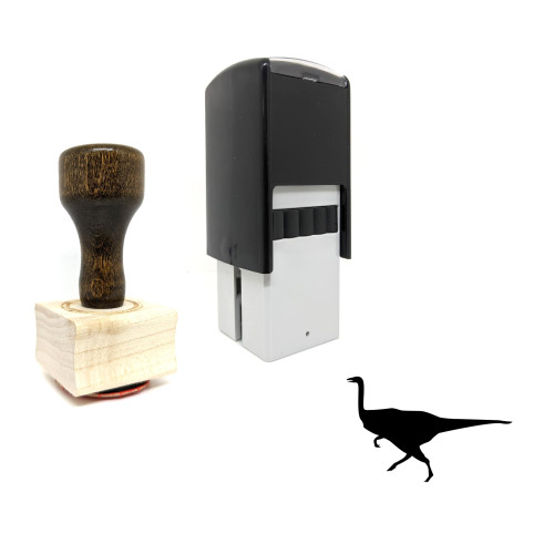 "Ornithomimus" rubber stamp with 3 sample imprints of the image