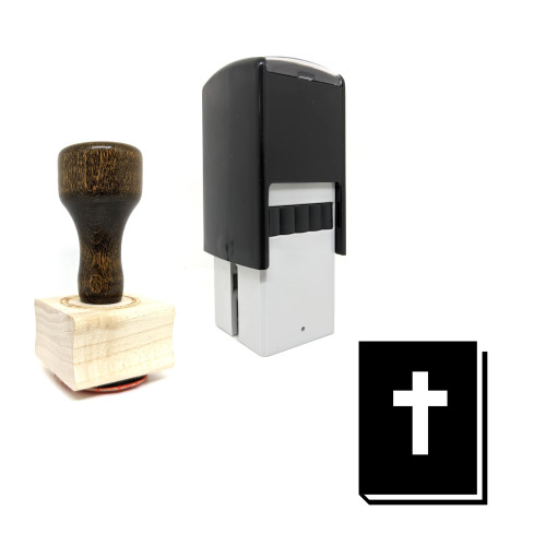 "Bible" rubber stamp with 3 sample imprints of the image