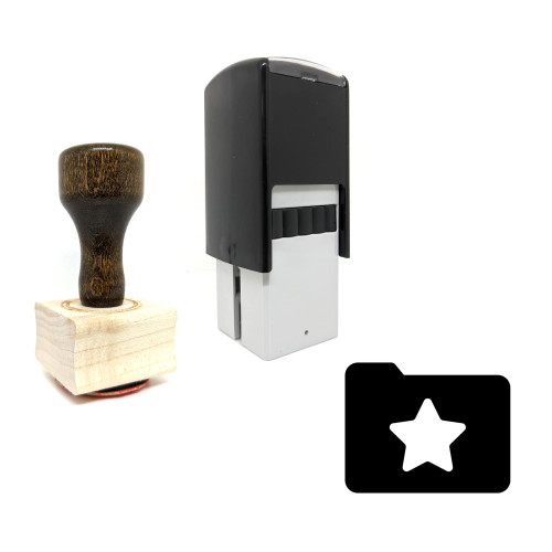 "Starred Folder" rubber stamp with 3 sample imprints of the image