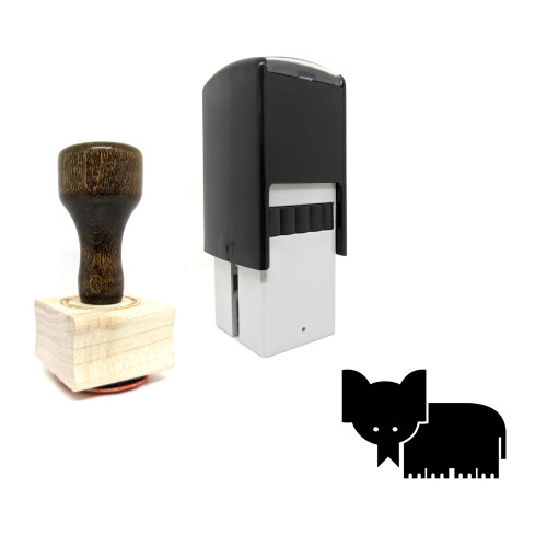 "Elephant" rubber stamp with 3 sample imprints of the image