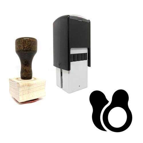 "Avocado" rubber stamp with 3 sample imprints of the image