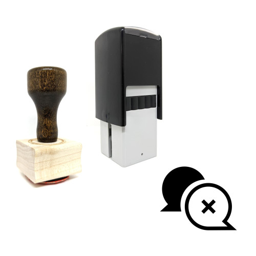 "Delete Message" rubber stamp with 3 sample imprints of the image