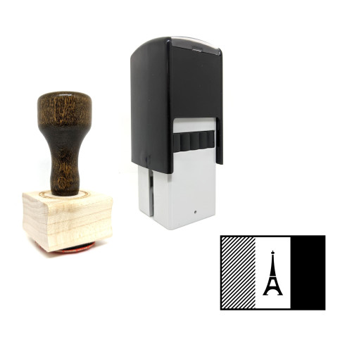 "France" rubber stamp with 3 sample imprints of the image