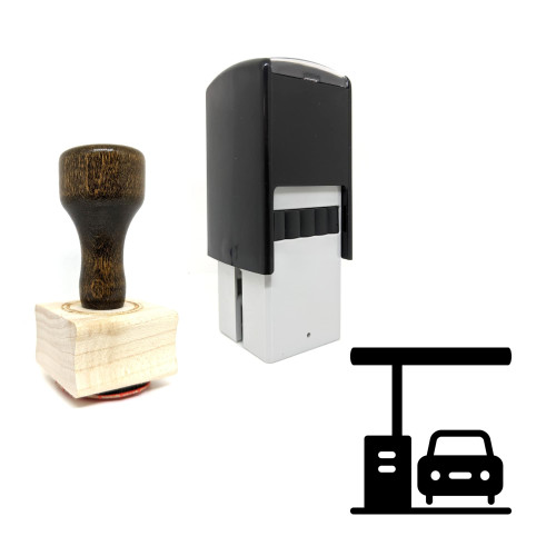 "Gas Station" rubber stamp with 3 sample imprints of the image