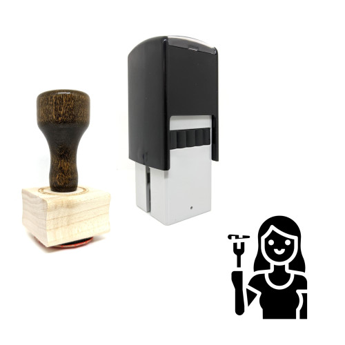 "Healthy" rubber stamp with 3 sample imprints of the image