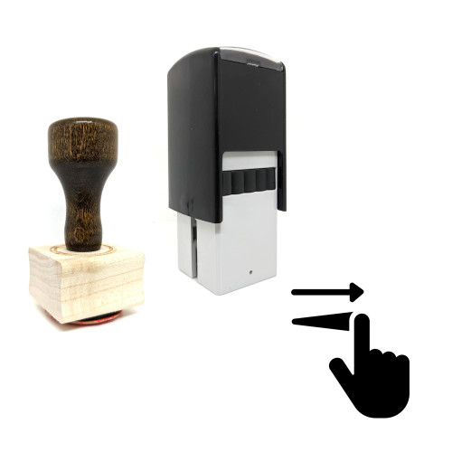 "Swipe" rubber stamp with 3 sample imprints of the image