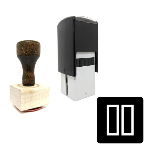 "Pause" rubber stamp with 3 sample imprints of the image