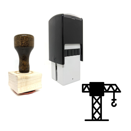 "Construction Crane" rubber stamp with 3 sample imprints of the image