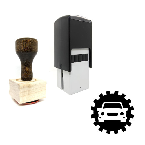 "Car Settings" rubber stamp with 3 sample imprints of the image
