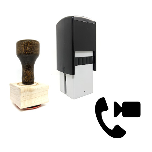 "Video Chat" rubber stamp with 3 sample imprints of the image