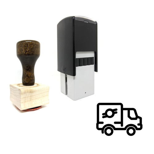 "Mail Van" rubber stamp with 3 sample imprints of the image