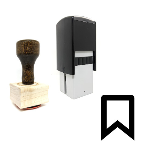 "Bookmark" rubber stamp with 3 sample imprints of the image