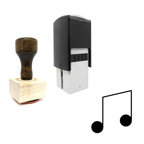 "Music" rubber stamp with 3 sample imprints of the image