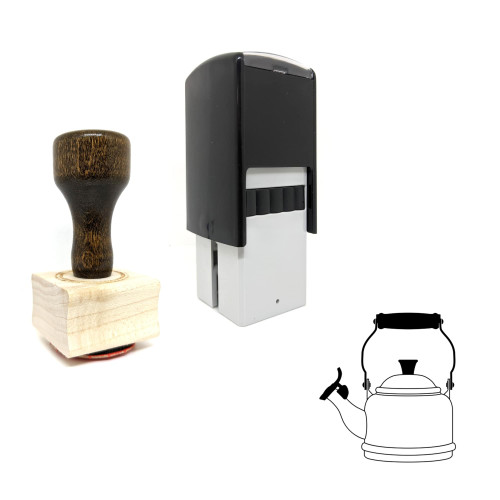 "Kettle" rubber stamp with 3 sample imprints of the image