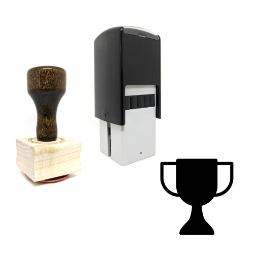 "Trophy Cup" rubber stamp with 3 sample imprints of the image