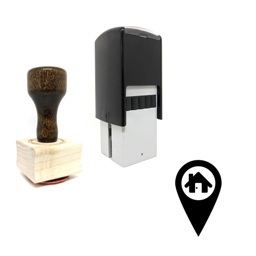 "House Location" rubber stamp with 3 sample imprints of the image