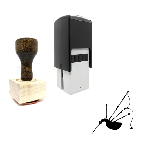"Wind Instrument" rubber stamp with 3 sample imprints of the image "Wind Instrument" rubber stamp with 3 sample imprints of the image