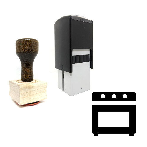 "Cooking Range" rubber stamp with 3 sample imprints of the image